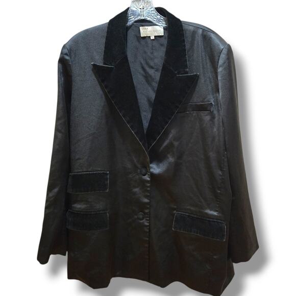 Tuxedo Blazer Black Velvet Jacket Ladies Plus Size Italian Stretch